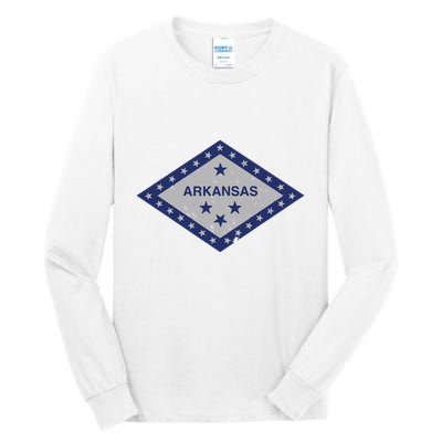 Distressed Diamond And Stars Arkansas State Flag Tall Long Sleeve T-Shirt