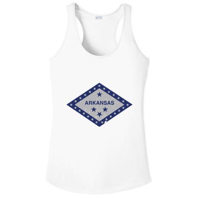 Distressed Diamond And Stars Arkansas State Flag Ladies PosiCharge Competitor Racerback Tank