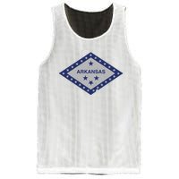 Distressed Diamond And Stars Arkansas State Flag Mesh Reversible Basketball Jersey Tank