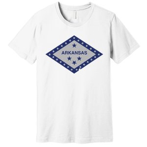 Distressed Diamond And Stars Arkansas State Flag Premium T-Shirt