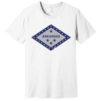 Distressed Diamond And Stars Arkansas State Flag Premium T-Shirt