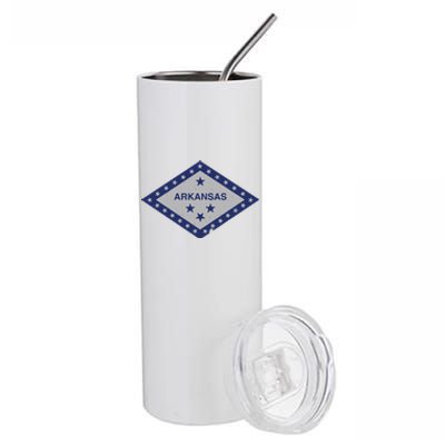 Distressed Diamond And Stars Arkansas State Flag Stainless Steel Tumbler