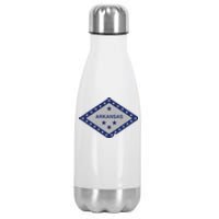 Distressed Diamond And Stars Arkansas State Flag Stainless Steel Insulated Water Bottle