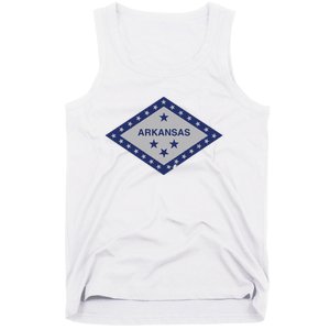 Distressed Diamond And Stars Arkansas State Flag Tank Top