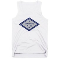 Distressed Diamond And Stars Arkansas State Flag Tank Top