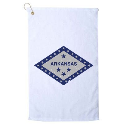 Distressed Diamond And Stars Arkansas State Flag Golf Towel
