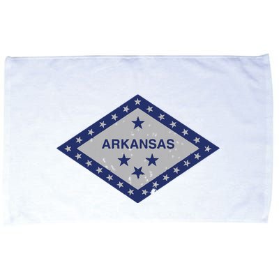 Distressed Diamond And Stars Arkansas State Flag Microfiber Hand Towel