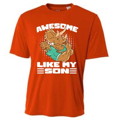 Dino Dad Awesome Like My Son Fathers Day Gift Cooling Performance Crew T-Shirt