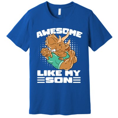 Dino Dad Awesome Like My Son Fathers Day Gift Premium T-Shirt