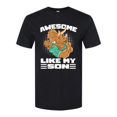 Dino Dad Awesome Like My Son Fathers Day Gift Softstyle CVC T-Shirt