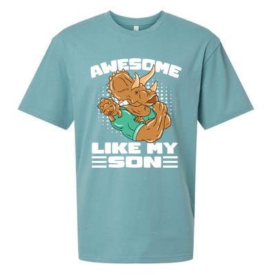 Dino Dad Awesome Like My Son Fathers Day Gift Sueded Cloud Jersey T-Shirt