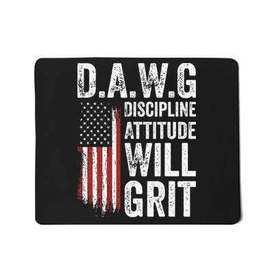 D.A.W.G Discipline Attitude Will Grit Gym Motivation Workout Mousepad