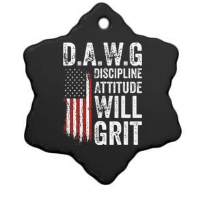 D.A.W.G Discipline Attitude Will Grit Gym Motivation Workout Ceramic Star Ornament