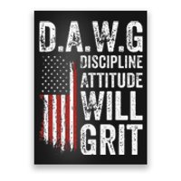 D.A.W.G Discipline Attitude Will Grit Gym Motivation Workout Poster