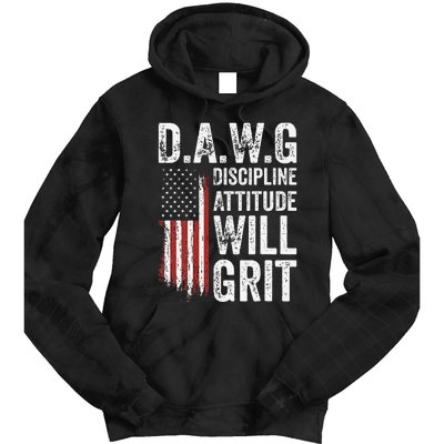 D.A.W.G Discipline Attitude Will Grit Gym Motivation Workout Tie Dye Hoodie