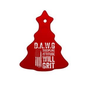 D.A.W.G Discipline Attitude Will Grit Gym Motivation Workout Ceramic Tree Ornament