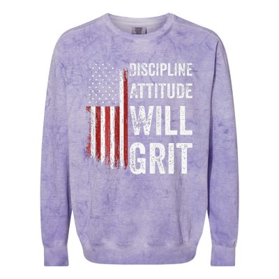 D.A.W.G Discipline Attitude Will Grit Gym Motivation Workout Colorblast Crewneck Sweatshirt