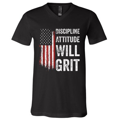 D.A.W.G Discipline Attitude Will Grit Gym Motivation Workout V-Neck T-Shirt