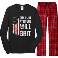 D.A.W.G Discipline Attitude Will Grit Gym Motivation Workout Long Sleeve Pajama Set