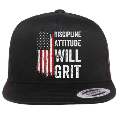 D.A.W.G Discipline Attitude Will Grit Gym Motivation Workout Flat Bill Trucker Hat