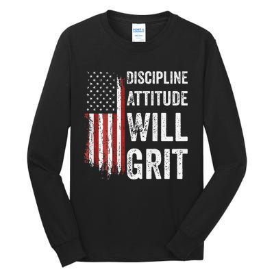 D.A.W.G Discipline Attitude Will Grit Gym Motivation Workout Tall Long Sleeve T-Shirt