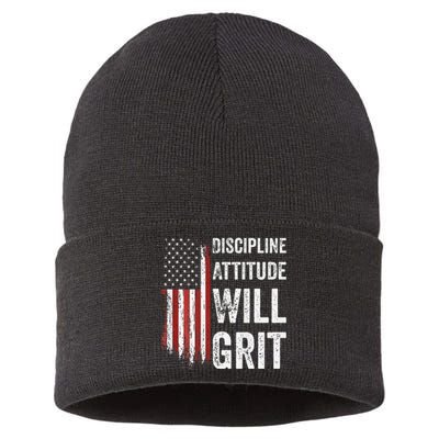 D.A.W.G Discipline Attitude Will Grit Gym Motivation Workout Sustainable Knit Beanie