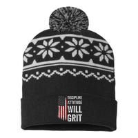 D.A.W.G Discipline Attitude Will Grit Gym Motivation Workout USA-Made Snowflake Beanie