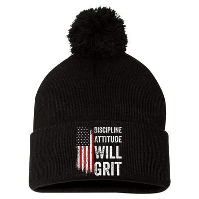 D.A.W.G Discipline Attitude Will Grit Gym Motivation Workout Pom Pom 12in Knit Beanie