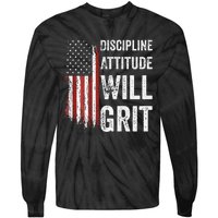 D.A.W.G Discipline Attitude Will Grit Gym Motivation Workout Tie-Dye Long Sleeve Shirt