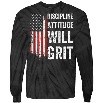 D.A.W.G Discipline Attitude Will Grit Gym Motivation Workout Tie-Dye Long Sleeve Shirt