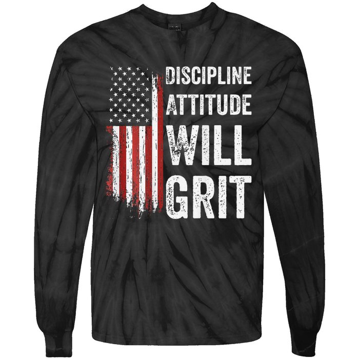 D.A.W.G Discipline Attitude Will Grit Gym Motivation Workout Tie-Dye Long Sleeve Shirt