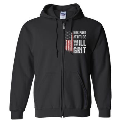 D.A.W.G Discipline Attitude Will Grit Gym Motivation Workout Full Zip Hoodie