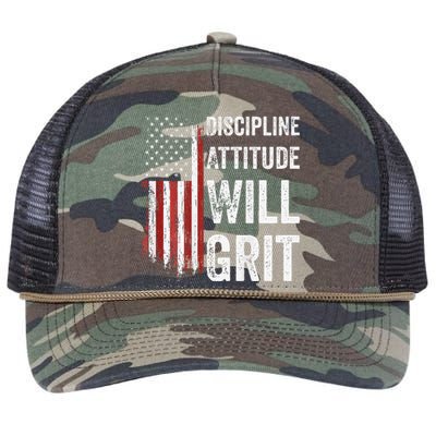 D.A.W.G Discipline Attitude Will Grit Gym Motivation Workout Retro Rope Trucker Hat Cap