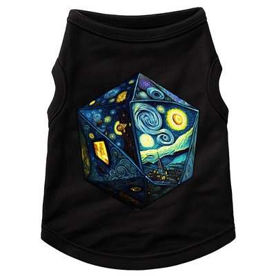 D20 Dice Art Van Gogh Starry Night Cool Realistic D20 Dice Doggie Tank