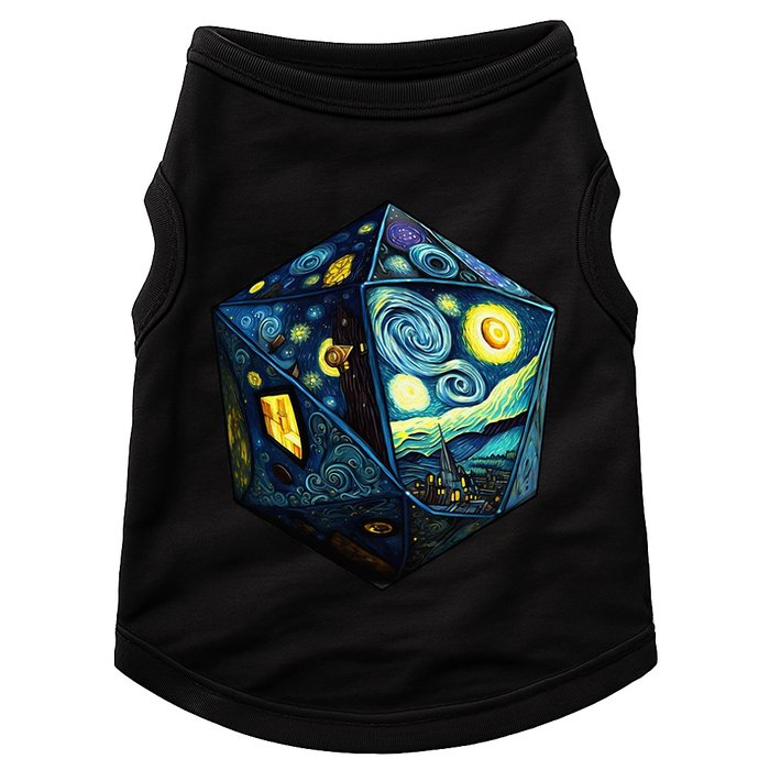 D20 Dice Art Van Gogh Starry Night Cool Realistic D20 Dice Doggie Tank