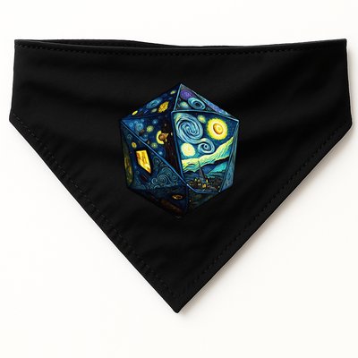 D20 Dice Art Van Gogh Starry Night Cool Realistic D20 Dice USA-Made Doggie Bandana