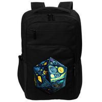 D20 Dice Art Van Gogh Starry Night Cool Realistic D20 Dice Impact Tech Backpack
