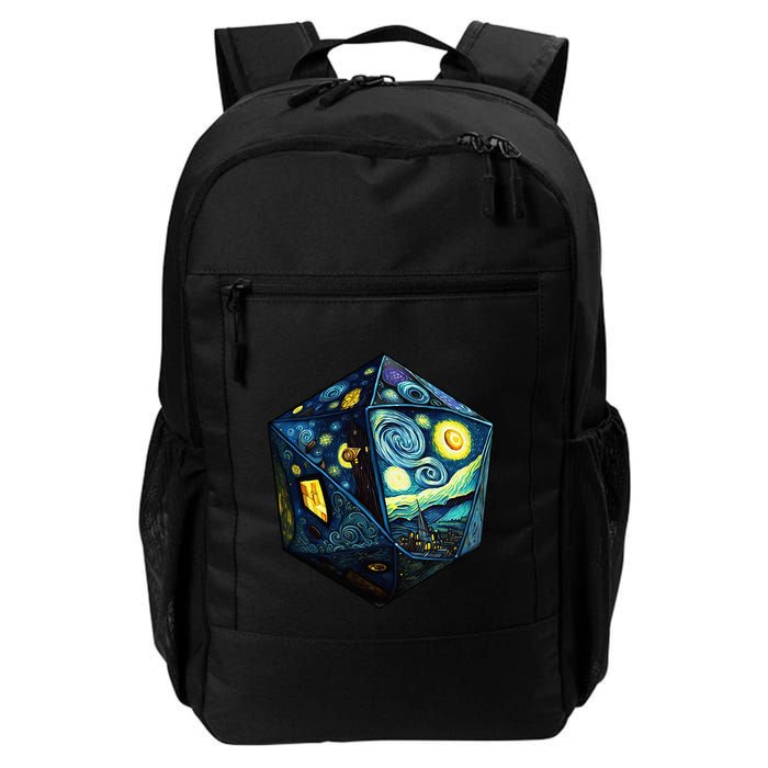 D20 Dice Art Van Gogh Starry Night Cool Realistic D20 Dice Backpack