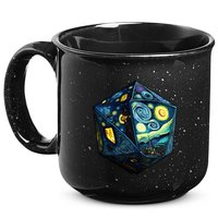 D20 Dice Art Van Gogh Starry Night Cool Realistic D20 Dice 15oz Campfire Ceramic Mug