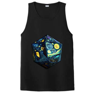 D20 Dice Art Van Gogh Starry Night Cool Realistic D20 Dice PosiCharge Competitor Tank