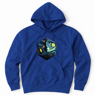 D20 Dice Art Van Gogh Starry Night Cool Realistic D20 Dice Hoodie