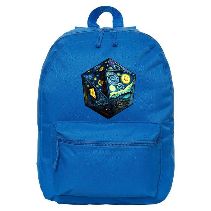 D20 Dice Art Van Gogh Starry Night Cool Realistic D20 Dice 16 in Basic Backpack