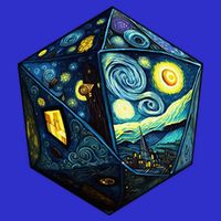 D20 Dice Art Van Gogh Starry Night Cool Realistic D20 Dice 16 in Basic Backpack