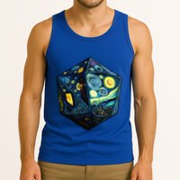 D20 Dice Art Van Gogh Starry Night Cool Realistic D20 Dice Tank Top