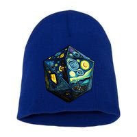 D20 Dice Art Van Gogh Starry Night Cool Realistic D20 Dice Short Acrylic Beanie