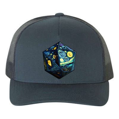 D20 Dice Art Van Gogh Starry Night Cool Realistic D20 Dice Yupoong Adult 5-Panel Trucker Hat