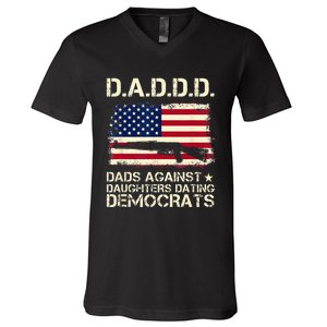 DADDD Dads Against Daughter Dating Democrats Father's Day V-Neck T-Shirt