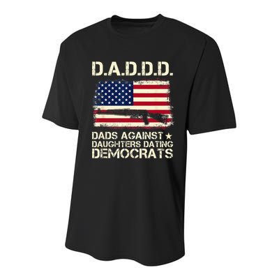 DADDD Dads Against Daughter Dating Democrats Father's Day Youth Performance Sprint T-Shirt