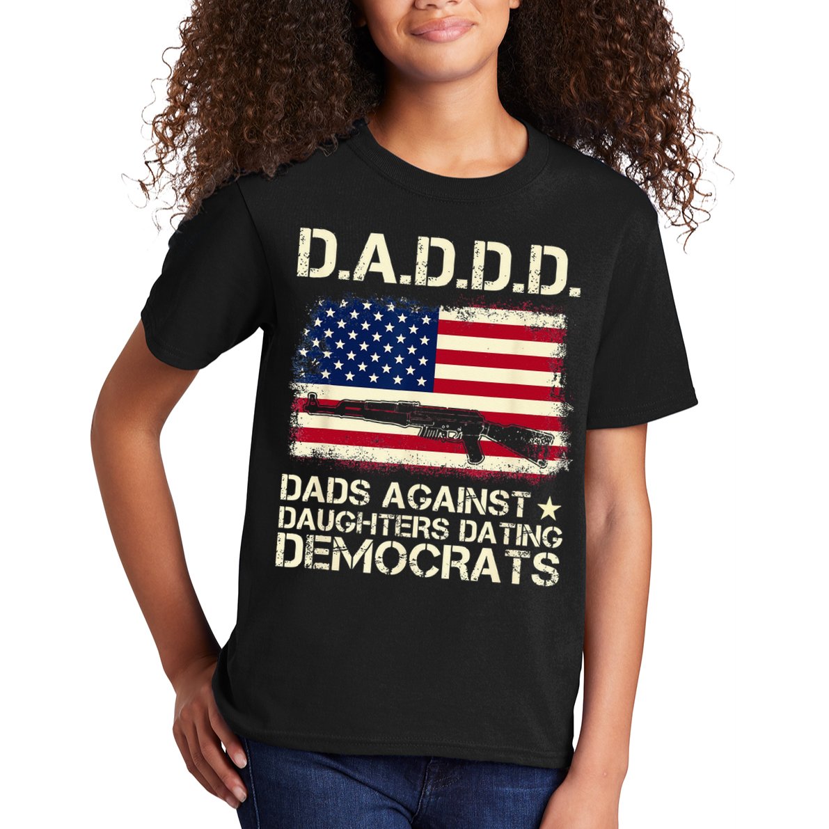 DADDD Dads Against Daughter Dating Democrats Father's Day Kids T-Shirt