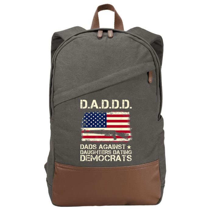 DADDD Dads Against Daughter Dating Democrats Father's Day Cotton Canvas Backpack